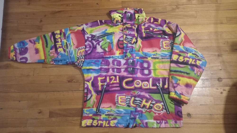 Vintage ELHO Freestyle 80s/90s Graffiti Ski Jacket - Made in Korea - Rare - Size