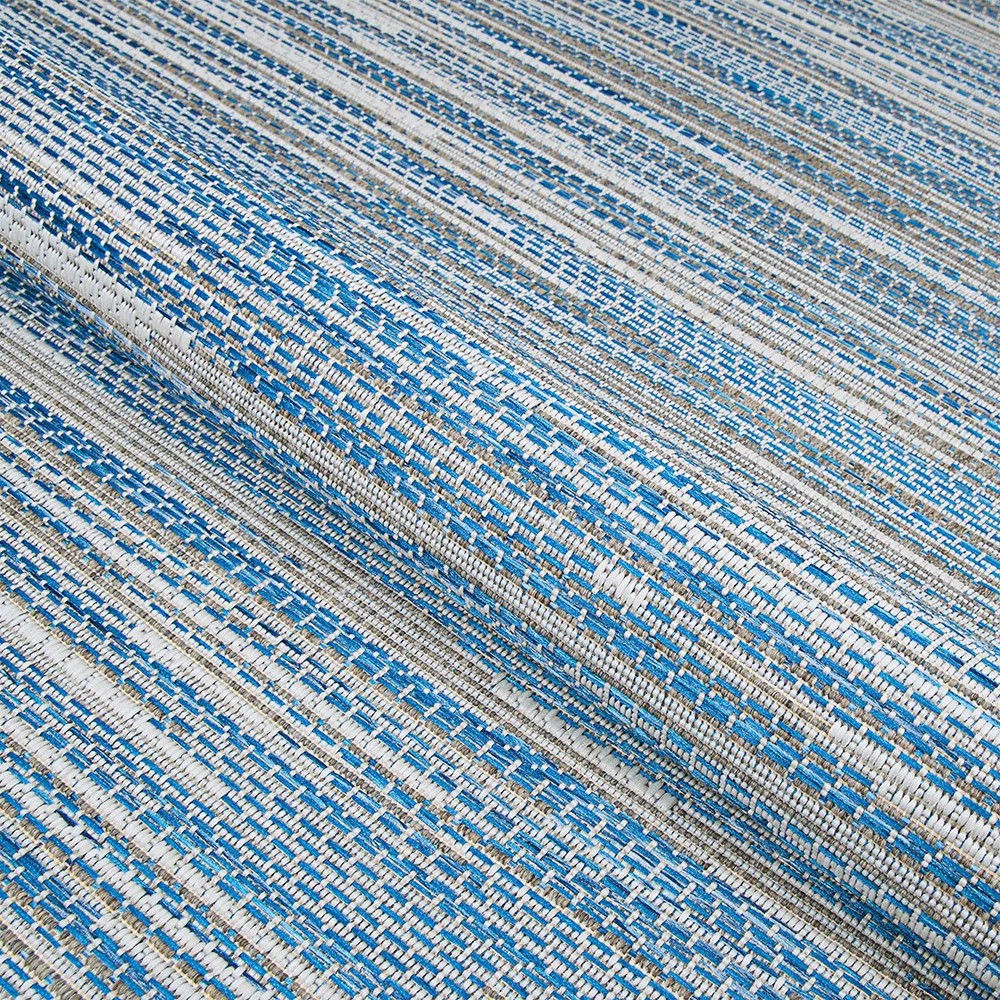 Dream Decor Rugs Carriage House Stria Indoor Outdoor Area Rug Blue Ivory 3x5