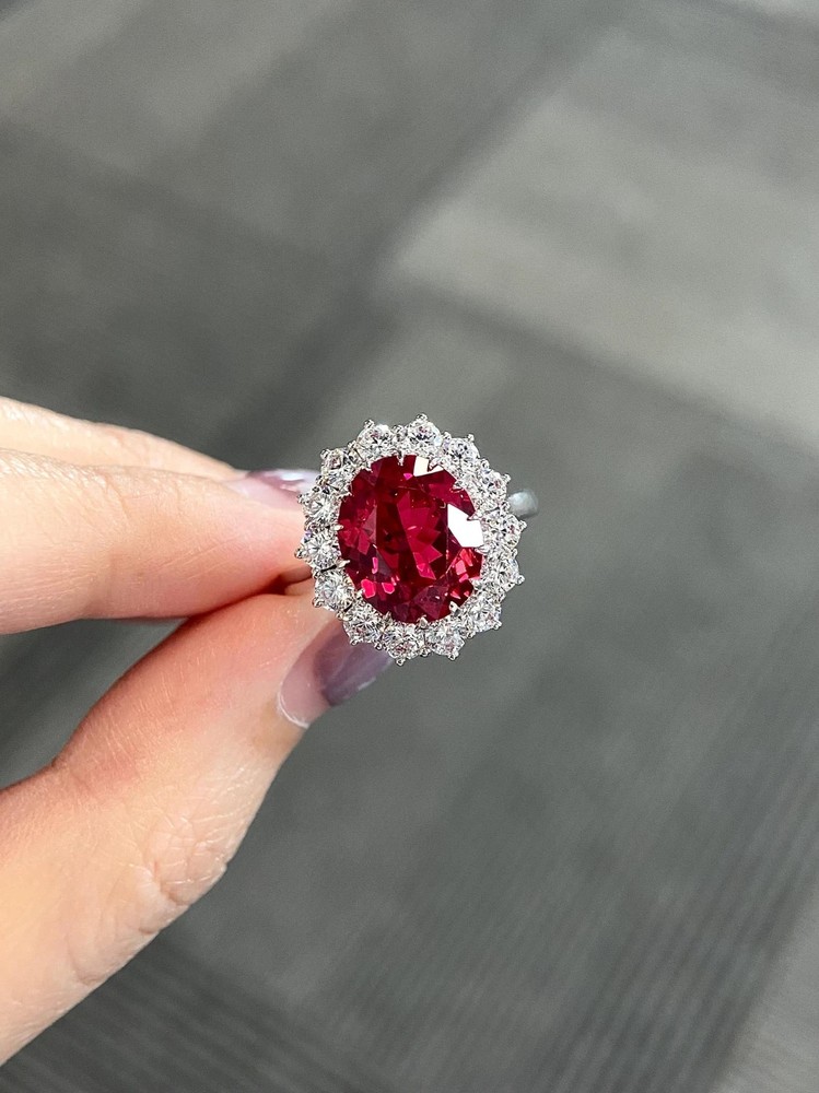 3.07 Ct Natural Ruby & Diamond Wedding Awesome Ring 14K Solid White Gold