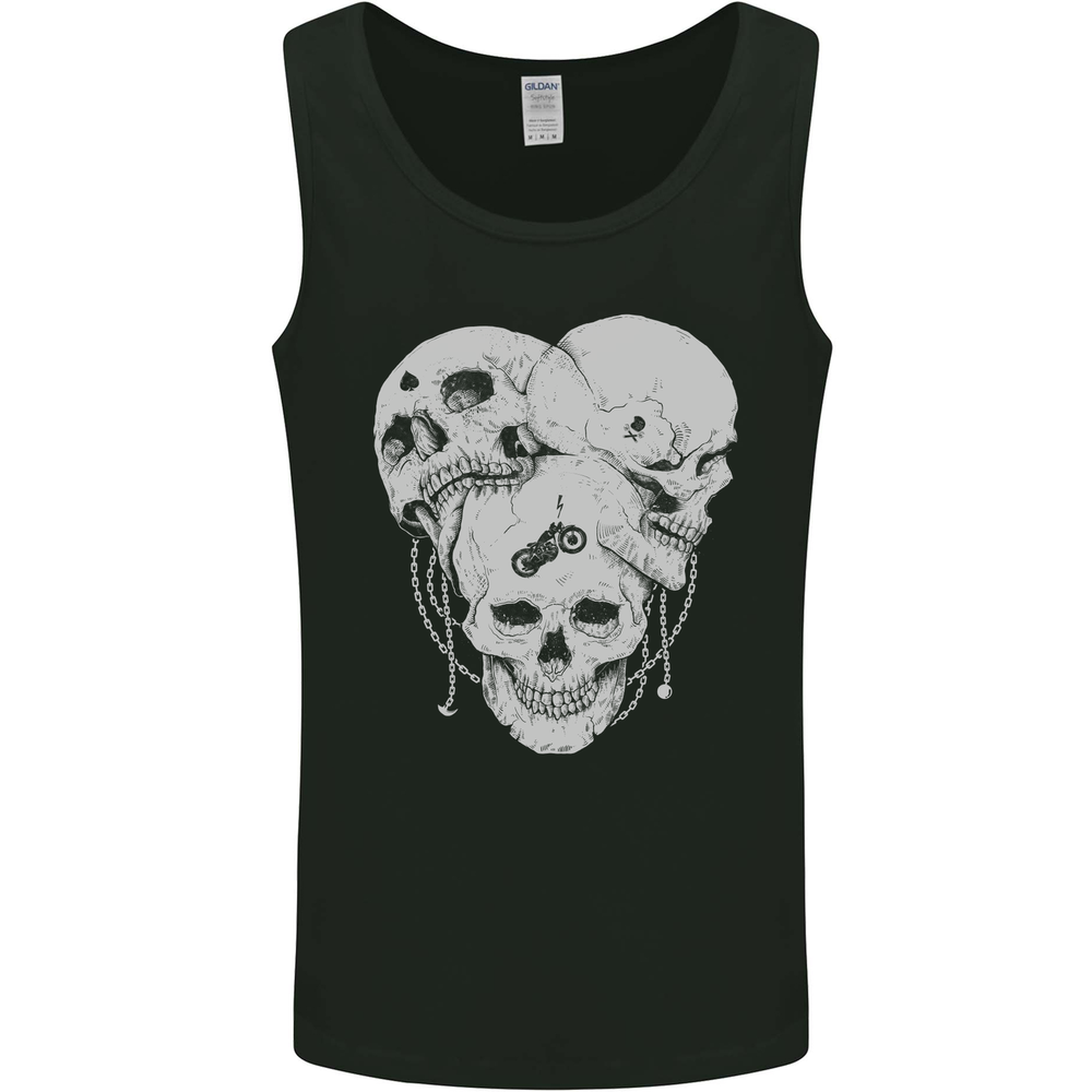 Biker Skulls Motorcycle Motorbike Chopper Mens Vest Tank Top
