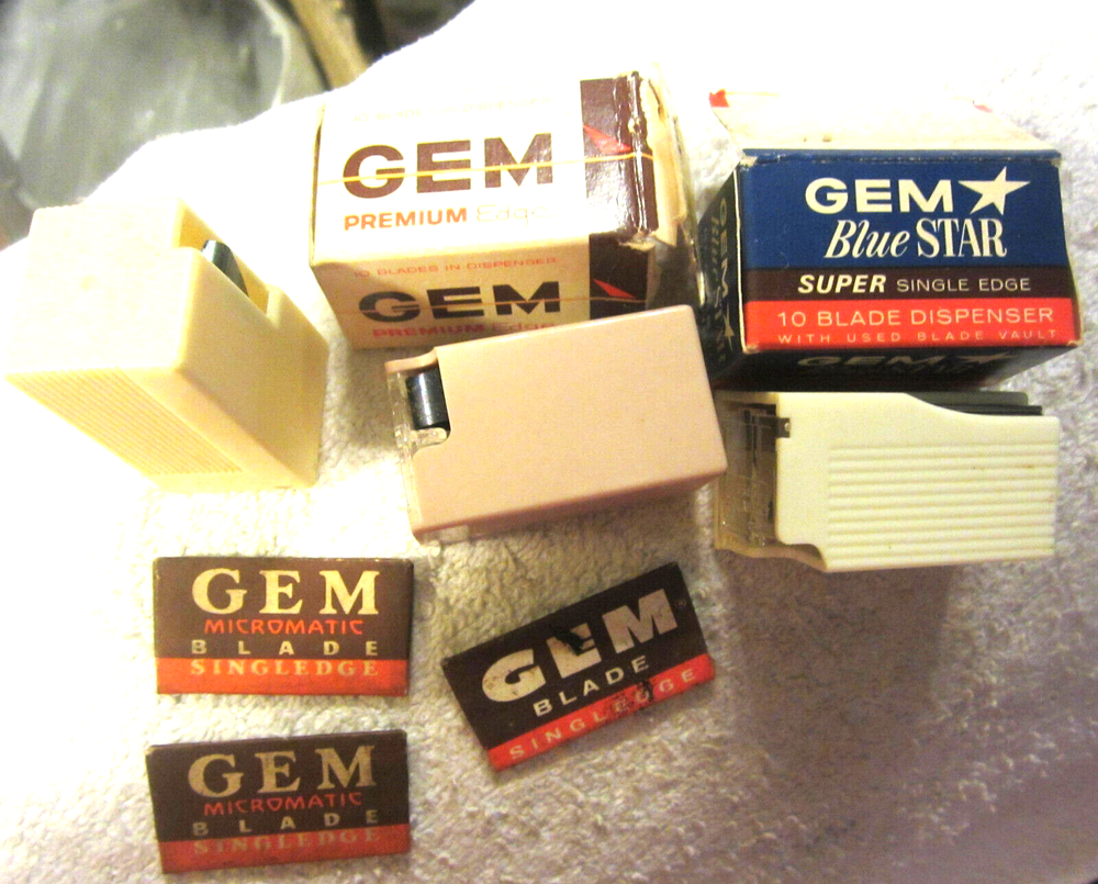 18 GEM Large lot SINGLE EDGE ,AMERICAN SAFETY RAZOR BladesVTG,dispensers,single