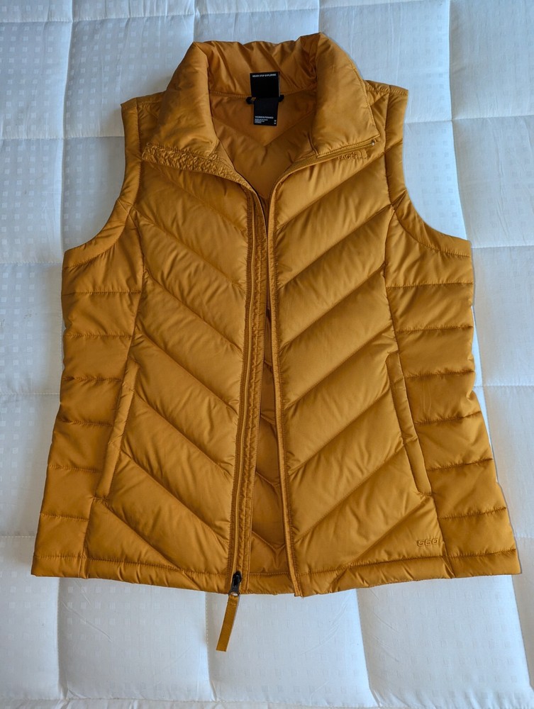 North Face Women Alpz 2.0 Down Vest in Citrine Yellow Quilted Design