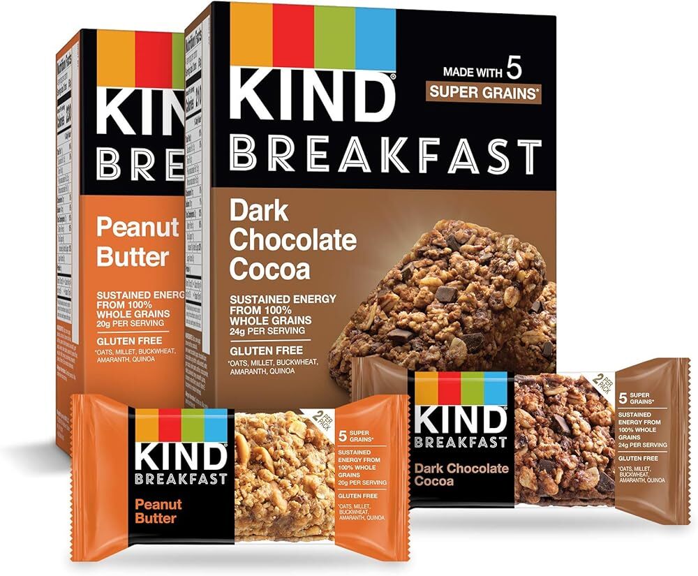 KIND Breakfast Bars Variety Pack, Dark Chocolate Protein & Peanut Butter, Glu...