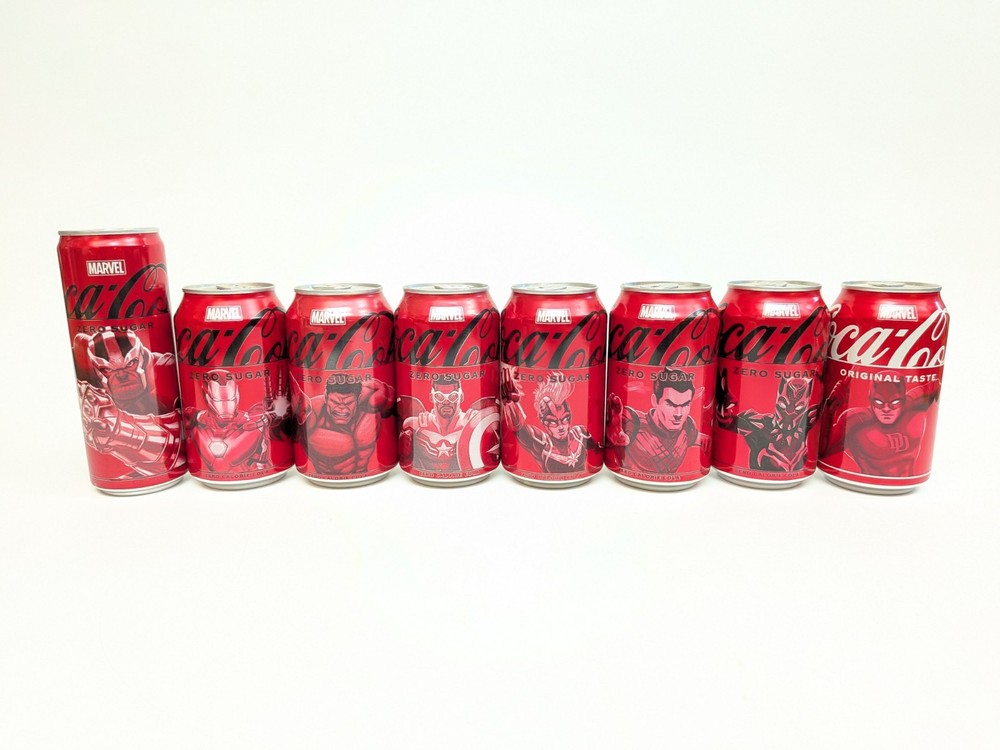 Lot of 8  -Coca-Cola & Coca-Cola Zero Sugar MARVEL 2024