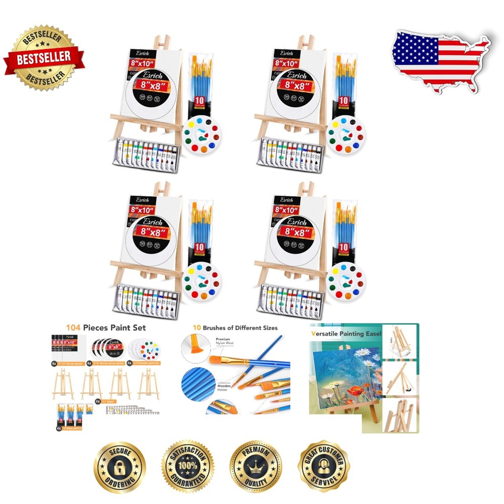 Gift-Ready 104-Piece Acrylic Painting Kit - Ideal for Beginners & Professionals