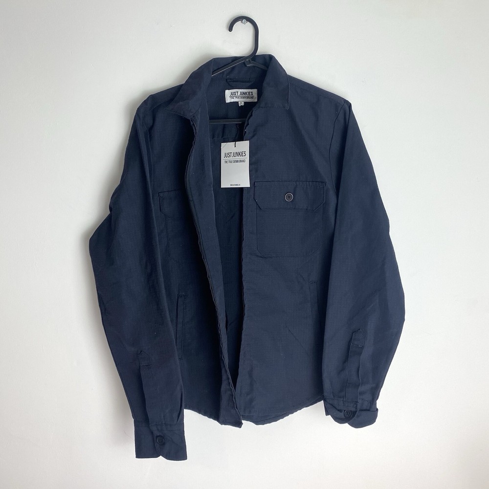 Just Junkies Blue Overshirt Jacket Shacket Size Small NEW with tags