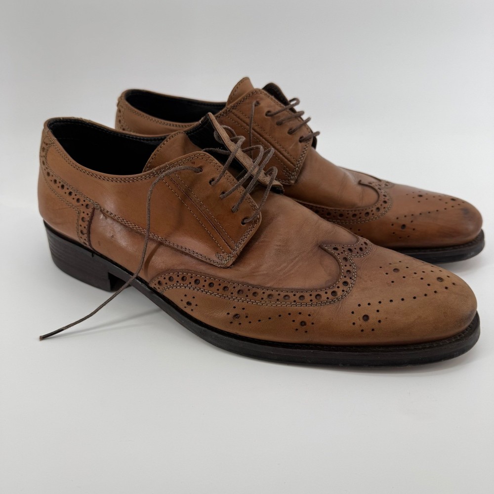 Coach Brown Leather Bryant Wingtip Oxford Dress Shoes Mens Size 10 Lace Up