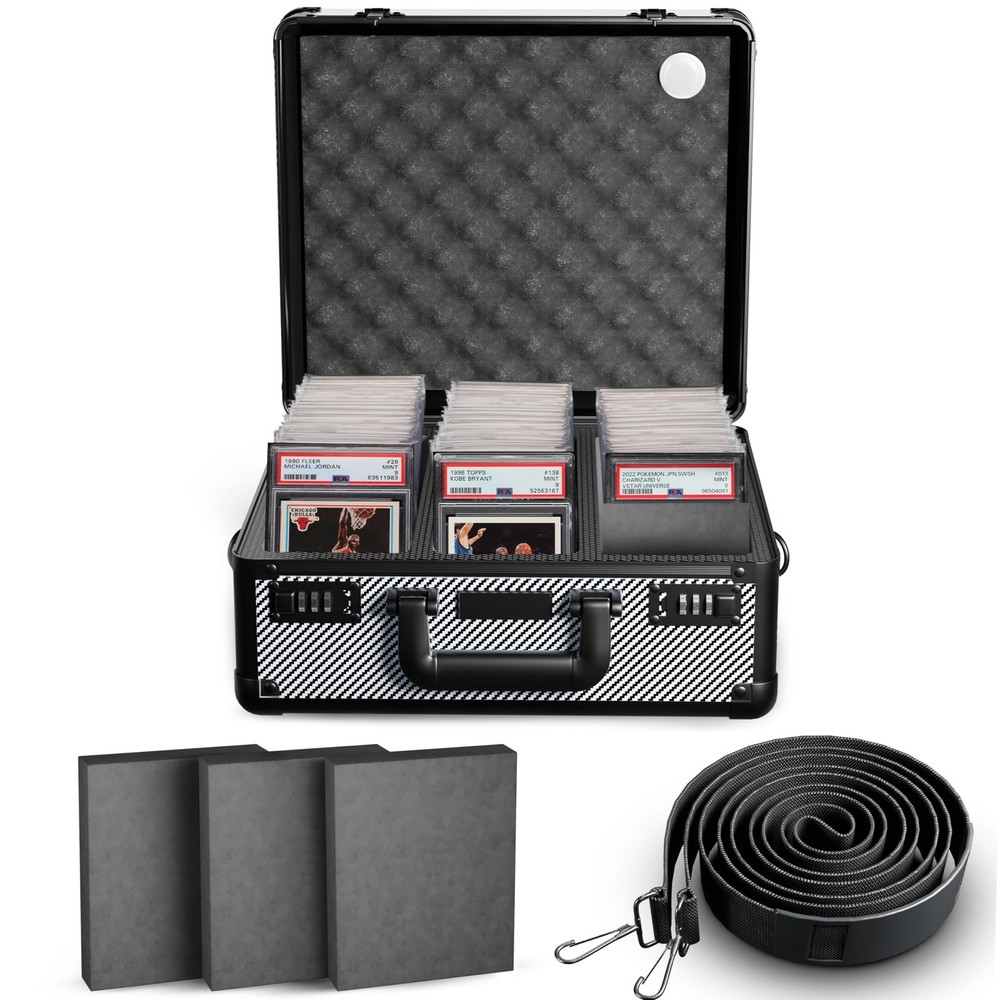 Graded Card Storage Box - Lockable Slab Case for Graded Cards, Baseball Card ...