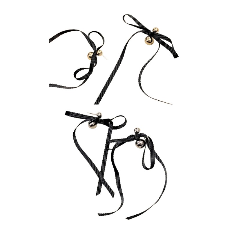 Elegant Alloy Ear Studs Bow Ribbon Earrings Simple Bowknot Ear Pendant Jewelry