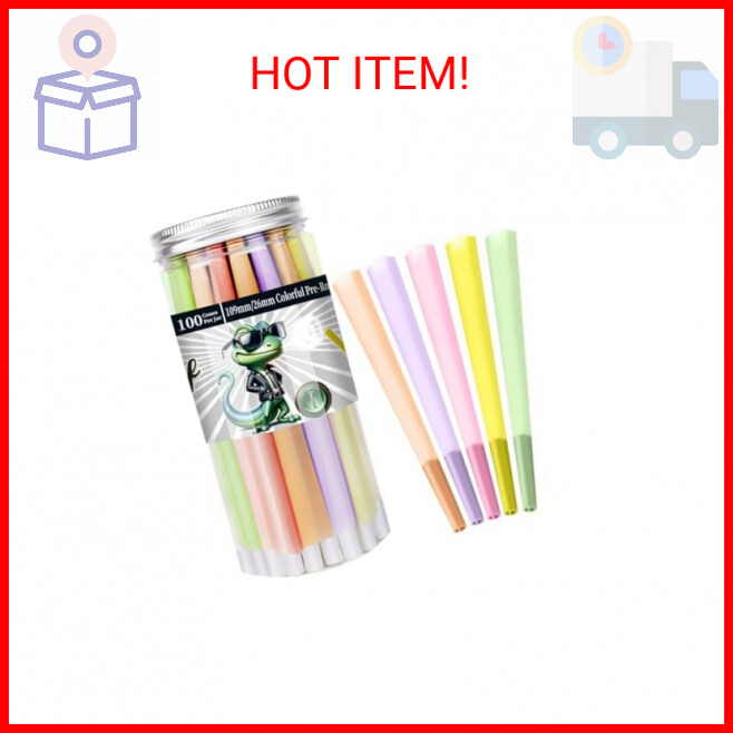 Colorful King Size Pre Rolled Cones 50 Pack Rainbow Rolling Papers W Filter