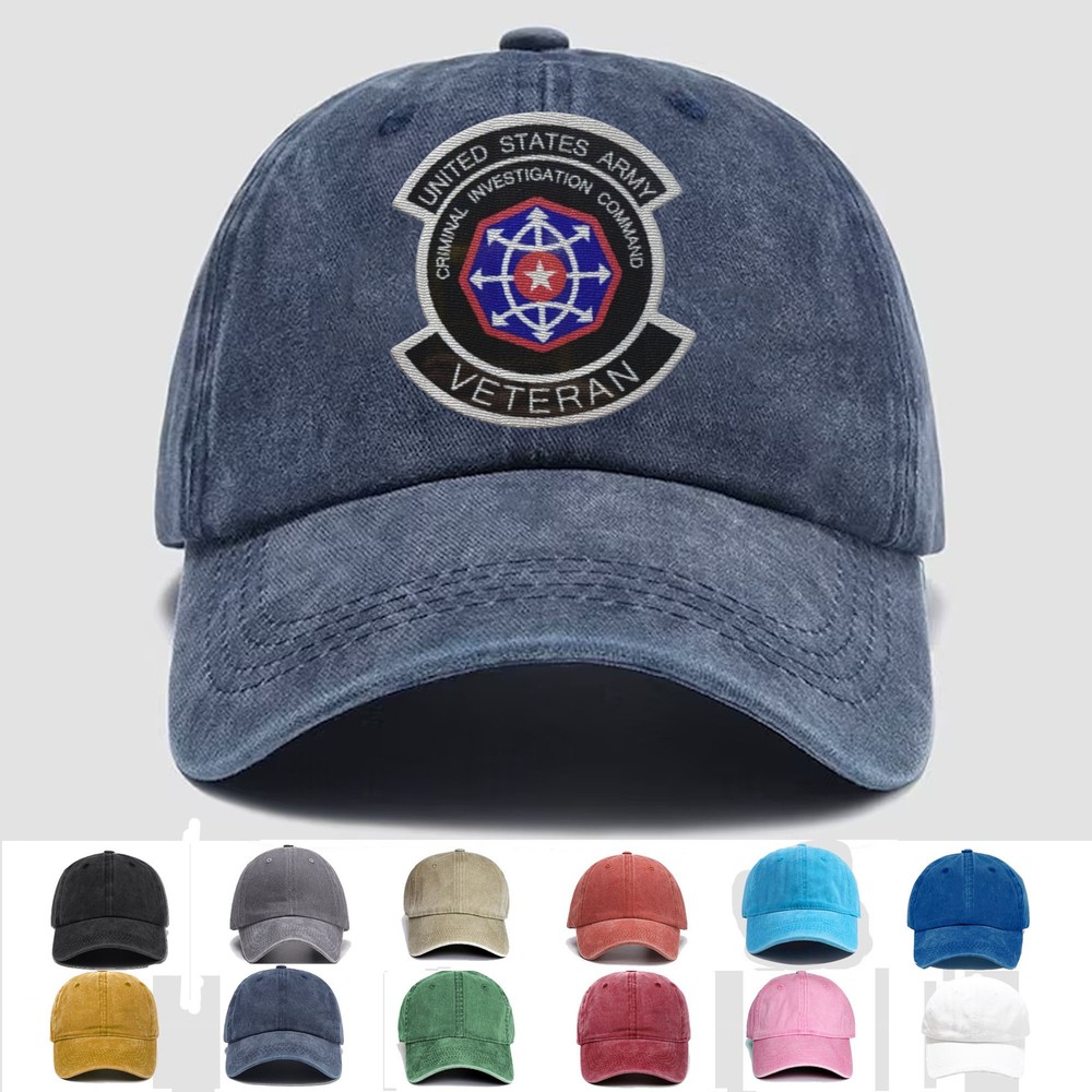 Custom Embroidered Hat US Army Criminal Investigation Command Veteran, Gift Idea