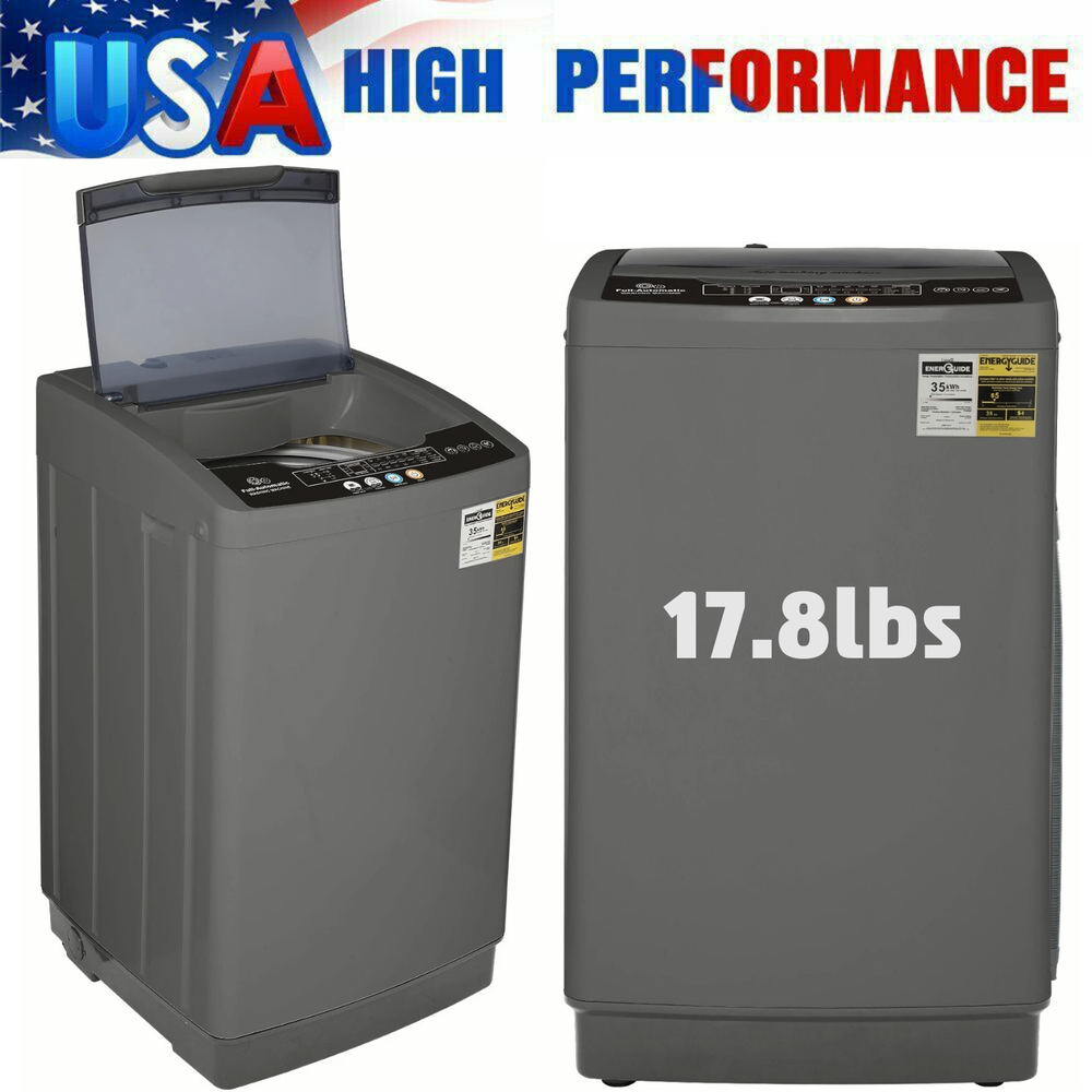 Full Automatic Compact Washer with Drain Pump 17.8/13.5lbs Capacity-image