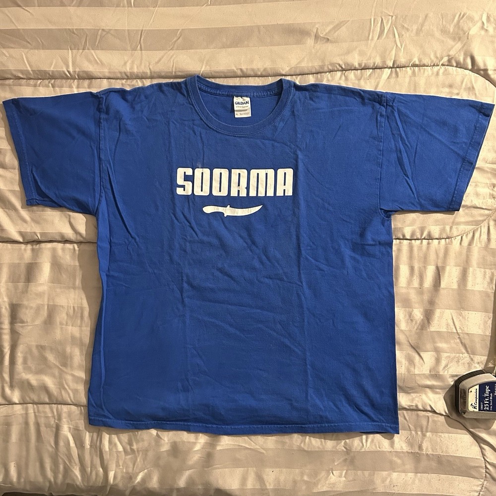 Punjabi Heritage Khalsa Soorma Mens Short Sleeve Crew Neck Blue T Shirt Size XL