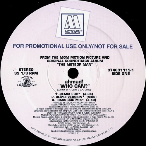 Ahmad - Who Can - Used Vinyl Record 12 - Promo - T16280A