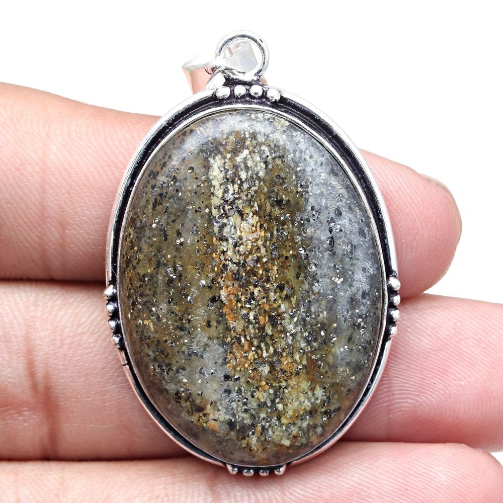 Rutile Quartz Pendant Handmade Silver Jewelry Gift For Women 2 Inch