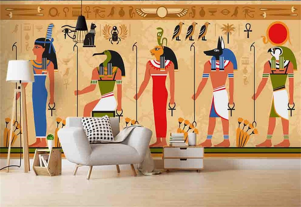 3D Egyptian Mural Watercolor Wall Murals Wallpaper Murals Wall Sticker