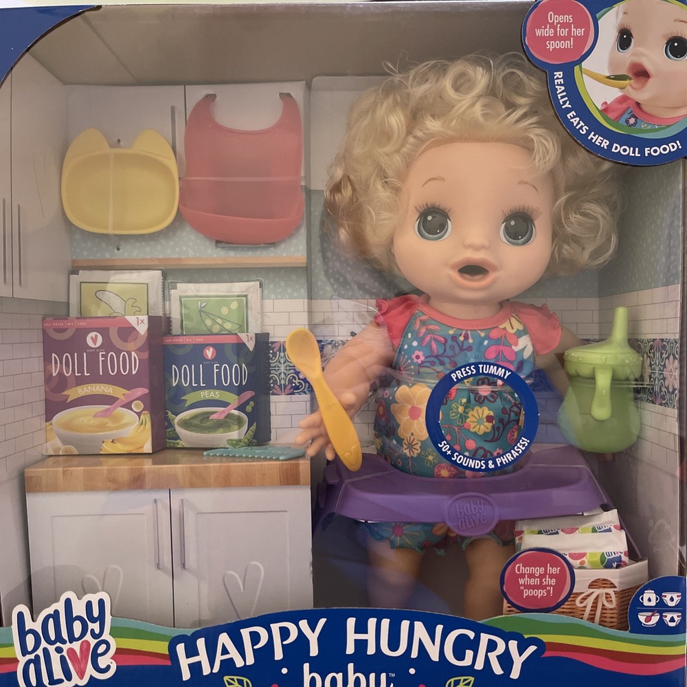 Baby Alive Happy Hungry Baby Blonde Hair English Spanish NEW FREE SHIP