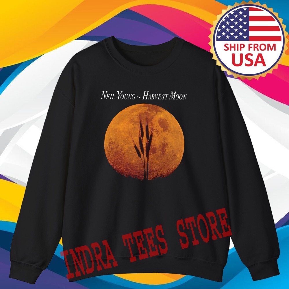 Neil Young Harvest Moon Black T-Shirt for Men Sizes S-3XL