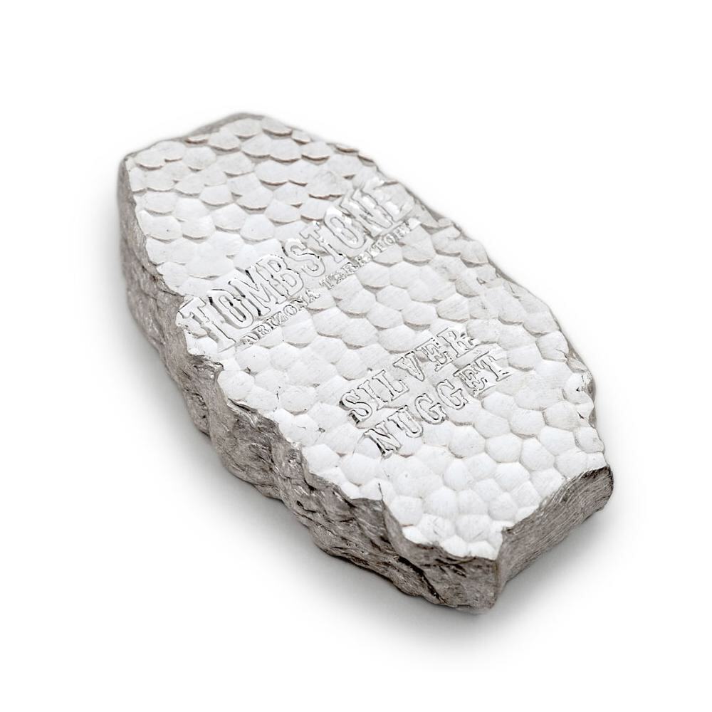 5 Troy oz Scottsdale Mint Tombstone Nugget .999 Fine Silver Bar