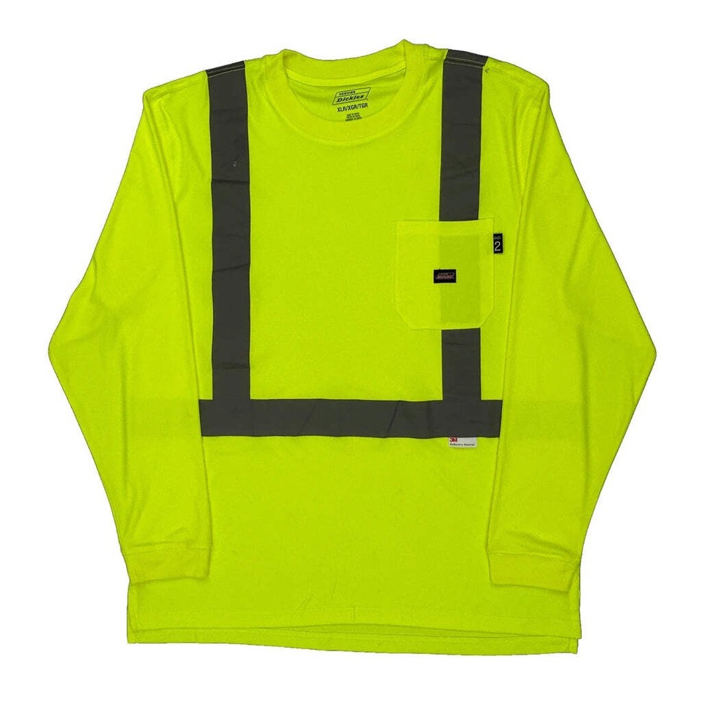 Dickies Long Sleeve T-Shirt - XL Yellow Polyester