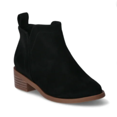 Wonder Nation Toddler & Girls Suede Fashion Ankle Boots, Black, Size 7