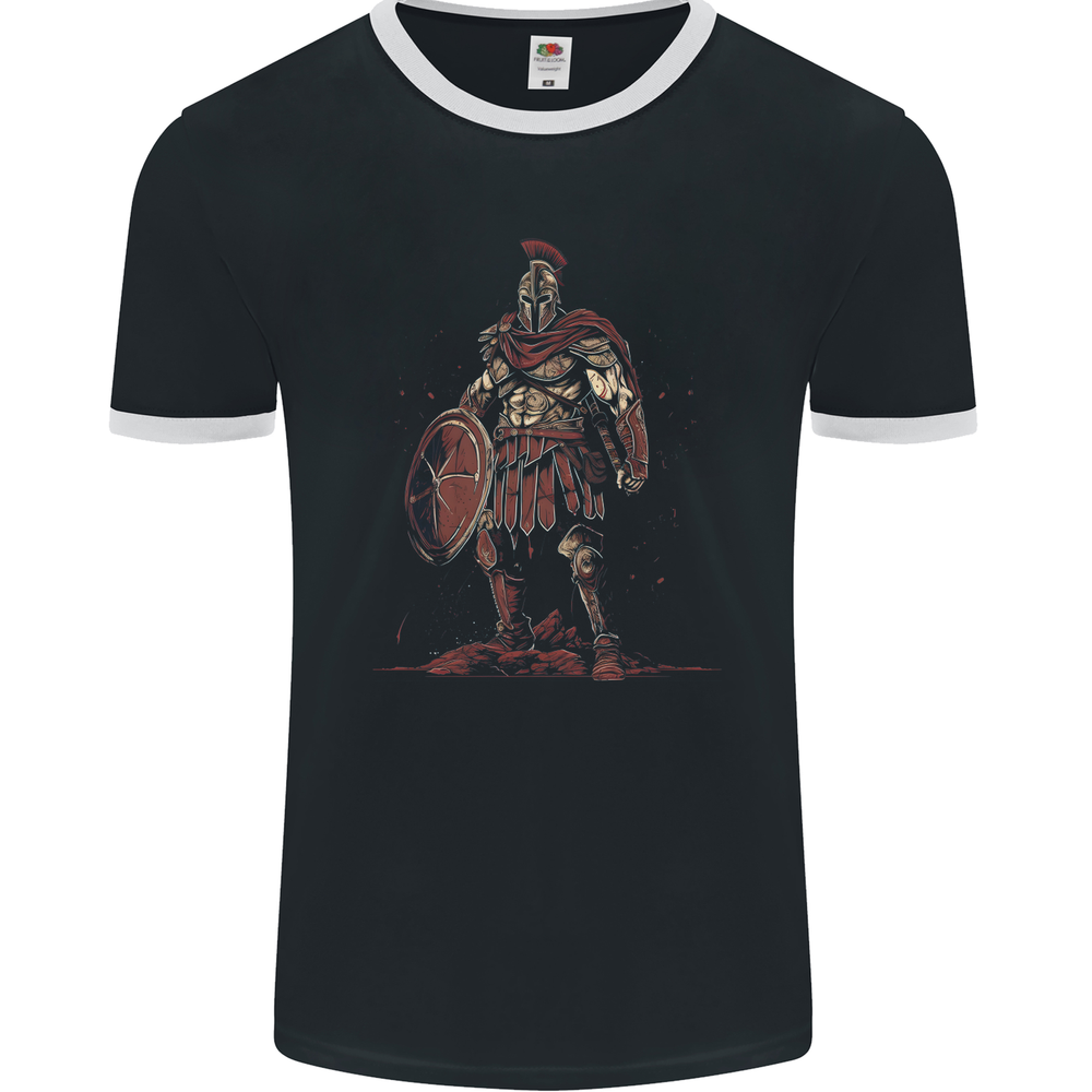 King Leonidas Spartan Warrior Gym Bodybuilding Mens Ringer T-Shirt FotL