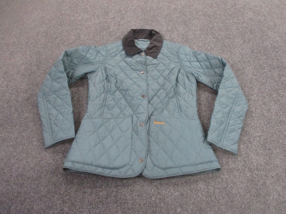 Barbour Jacket Adult 4 Blue Puffer Quilt Equestrian Outdoors Preppy Riding Women