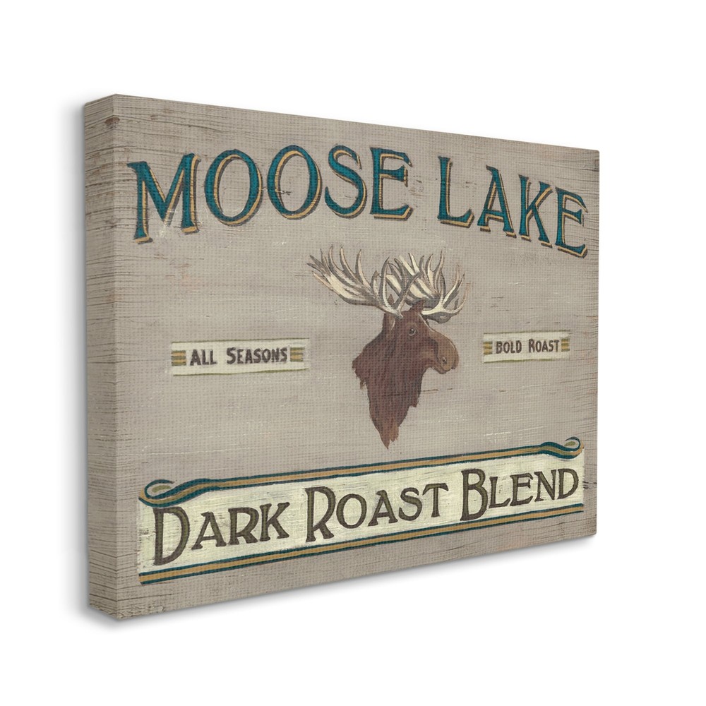 Stupell Moose Lake Dark Roast Coffee Blend Sign Vintage
