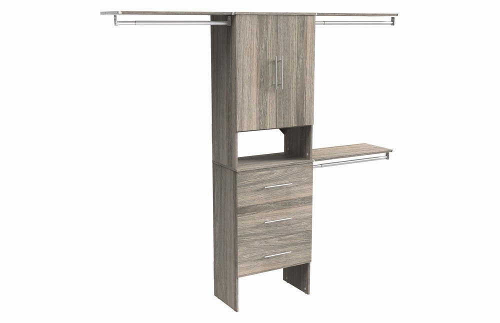 ClosetMaid SS-12015 Grey Adjustable Width SuiteSymphony Closet Organizer