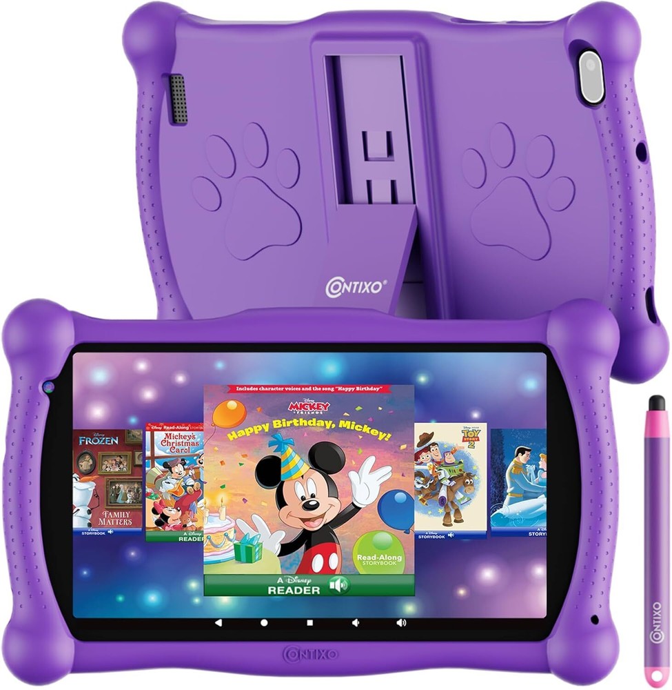 Contixo Kids Tablet V10, 7-inch HD, Ages 3-7, Toddler with Purple