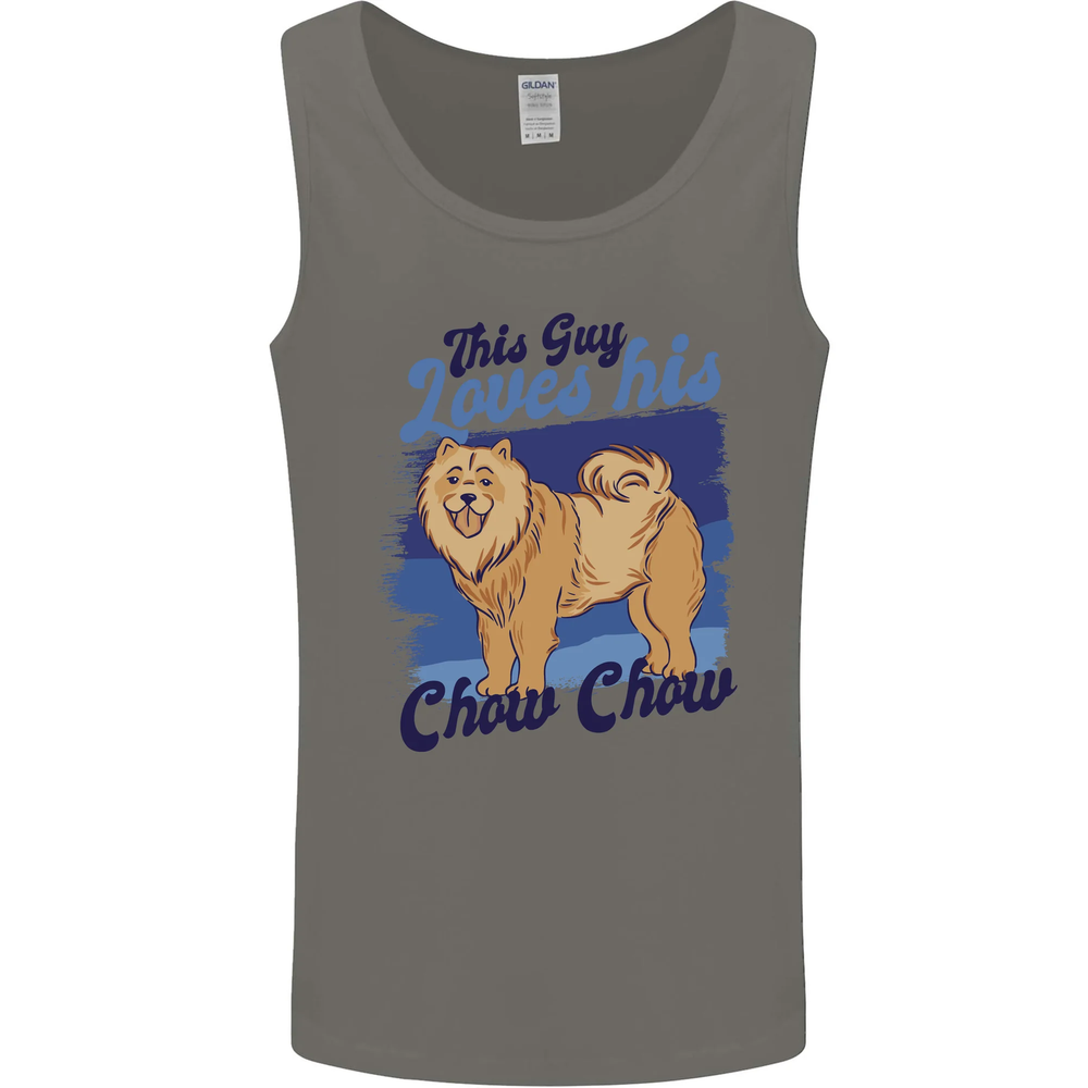This Guy Loves His Chow Chow Dog Mens Vest Tank Top