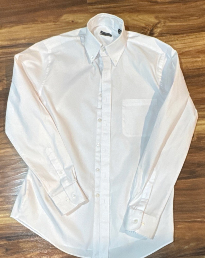 Van Heusen Wrinkle Free Dress Shirt White Regular Fit 15 M 34/35 Men