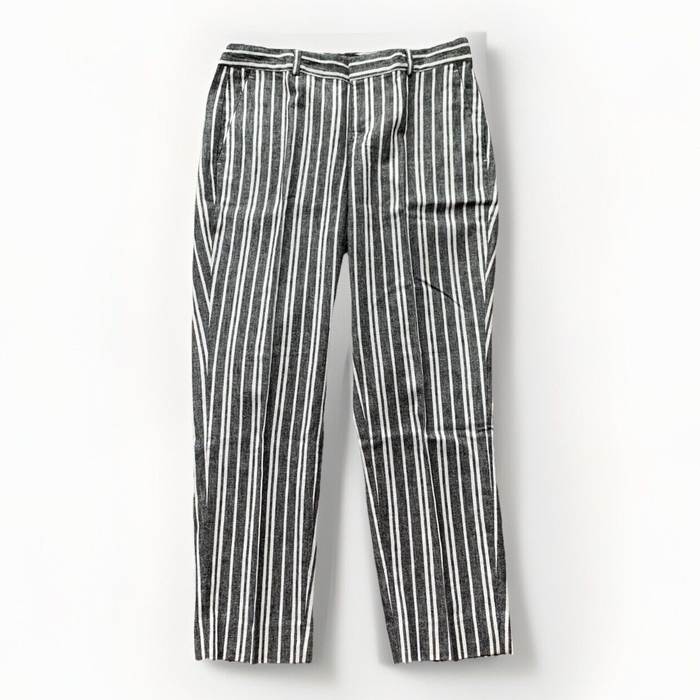Sale! Banana Republic Avery Stripes Linen Blend Tailored Ankle Pant Size 2P