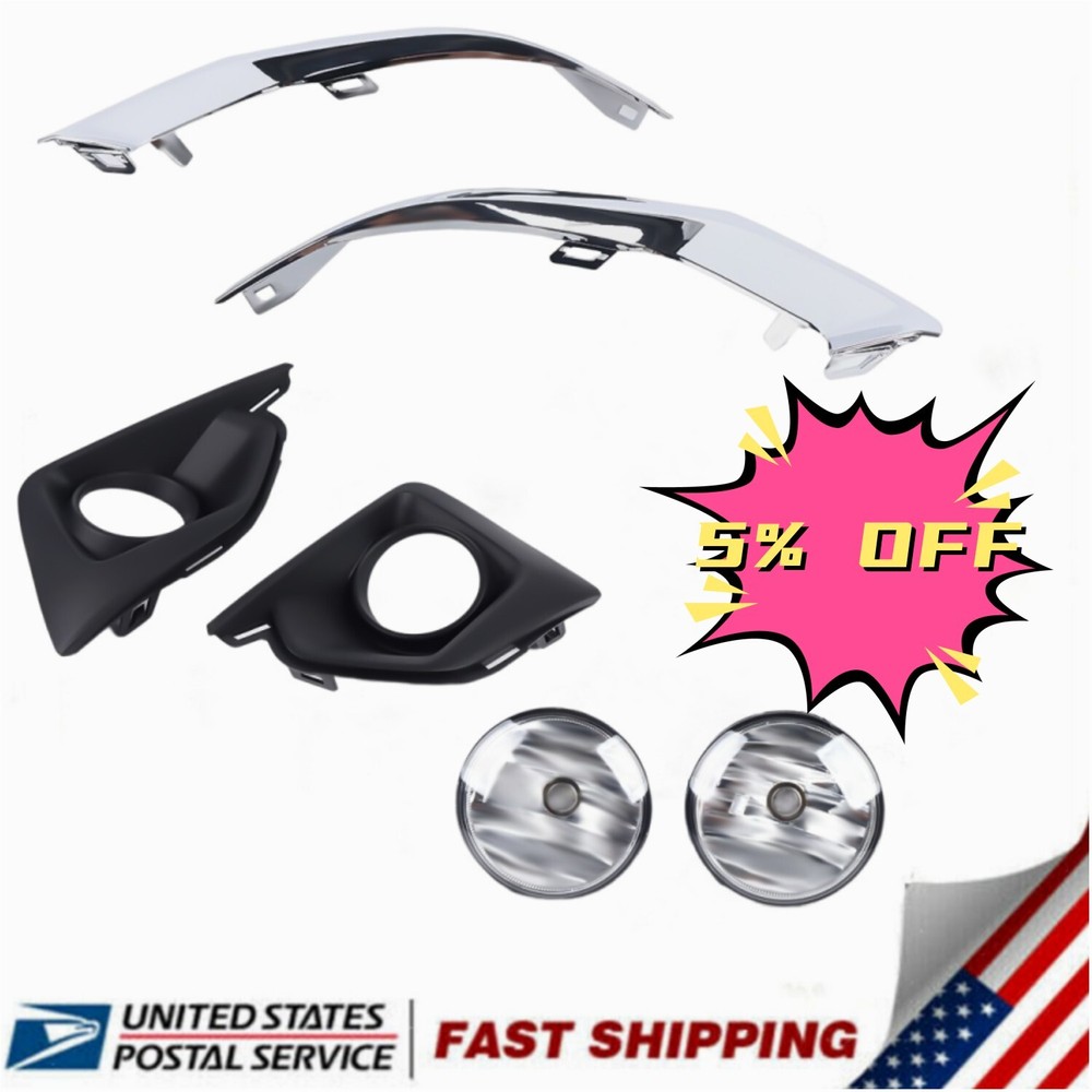 For 2018-2020 Chevy Traverse Bumper Fog Lights Chrome Cover Left & Right Side