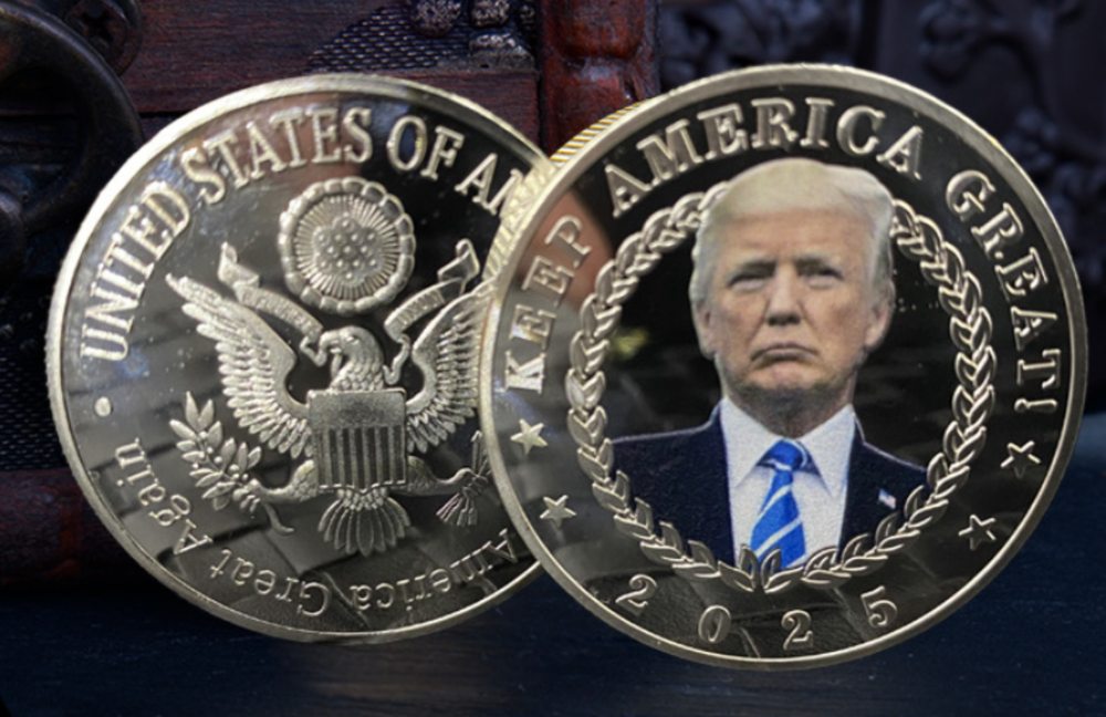 2025 Great 45Th President Donald Trump Silver EAGLE USA Flag Commemorative Coin