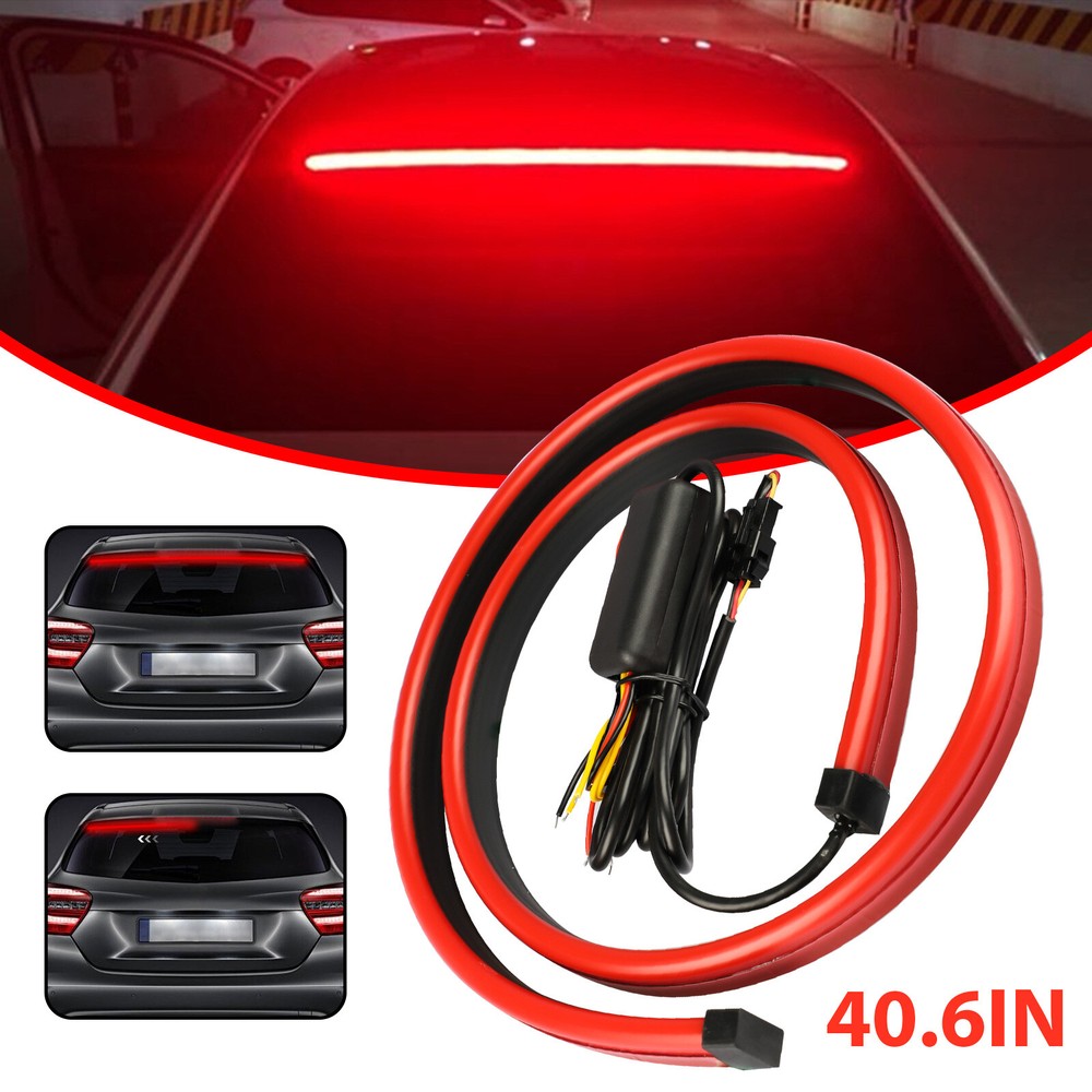 Car LED Rear 3rd Stop Brake Strip Light Signal Lamp Driving Warning Turn 40inch