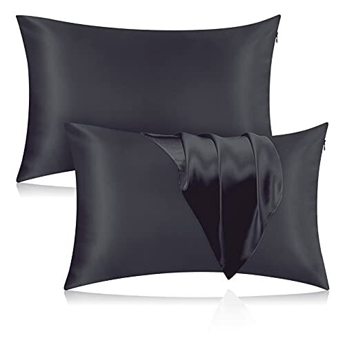 Silk Pillowcase for Hair and Skin, 2 Pack 100% Mulberry Silk Pillowcase 25 Mo...