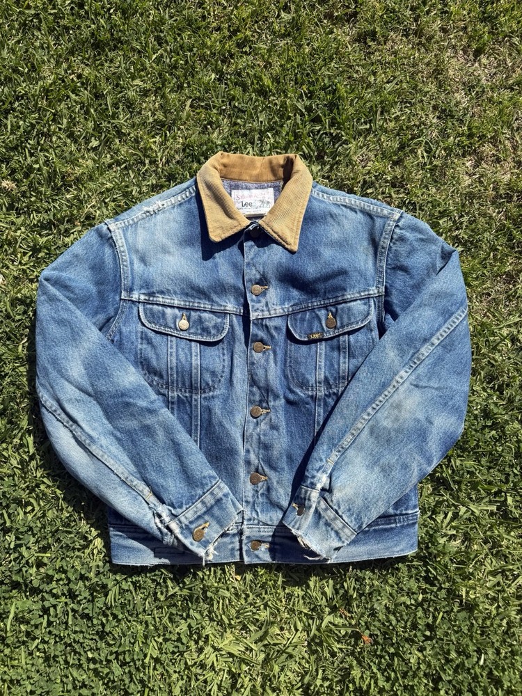 Vintage 80s Lee Storm Rider Jean Denim Blanket Lined Jacket Mens Medium USA