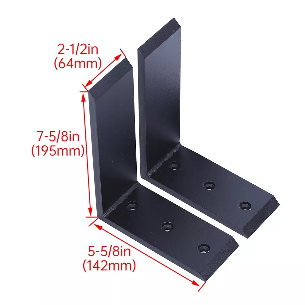 Heavy Duty Black Steel Countertop Support Brackets for Shelves Mantels L-Shaped Corbel