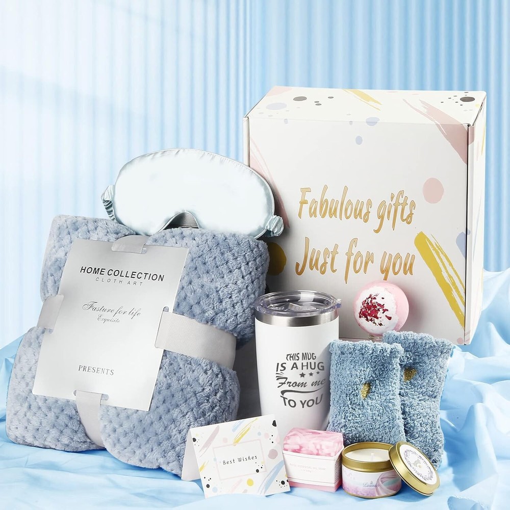 Luxury Spa Gift Box for Women - Stress Relief Kit with Self-Care Essentials
