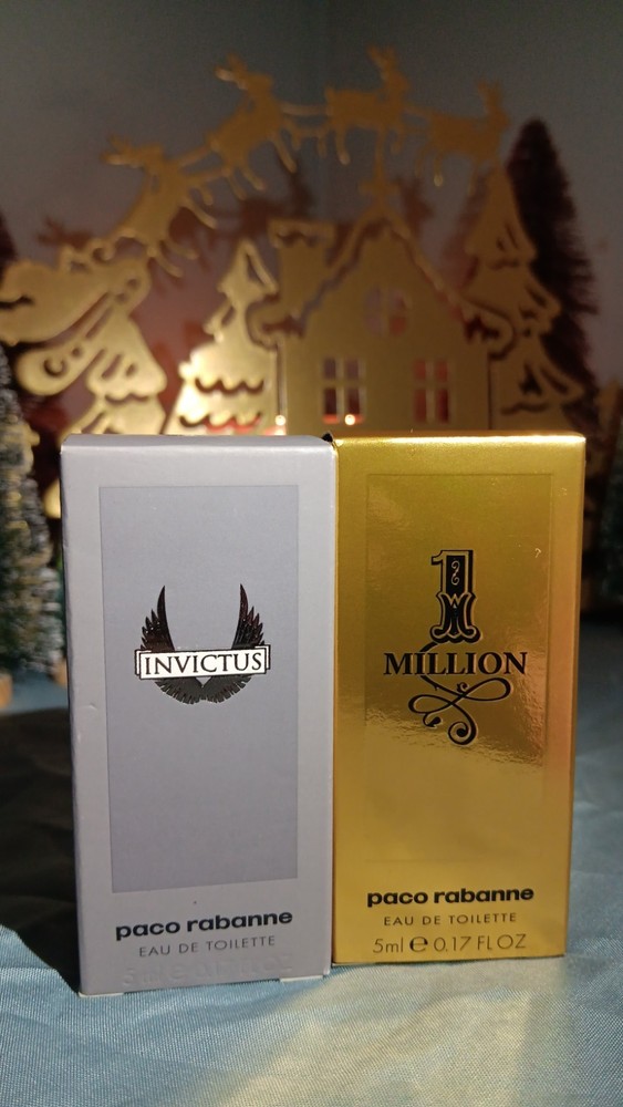 NEW IN BOX Paco Rabanne Invictus & 1 Million Duo Set For Men  5ml Each