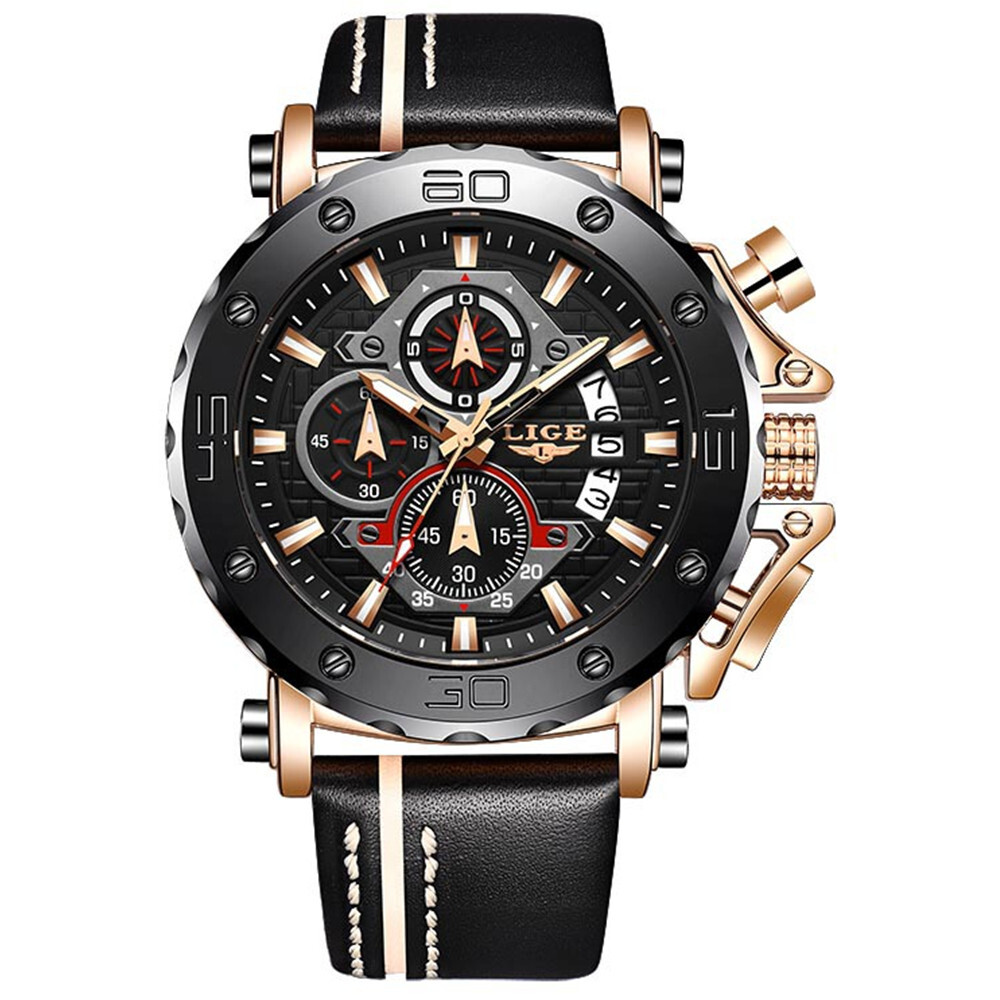 LIGE Mens Military Sport Watch with Date Display for Boys