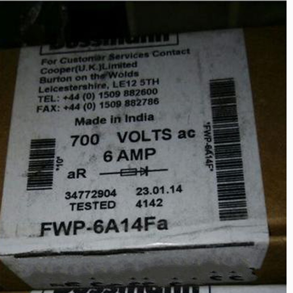 10pcs new Bussmann Fuse FWP-6A14Fa 6A 700Vac FWP-6A14F Free shipping