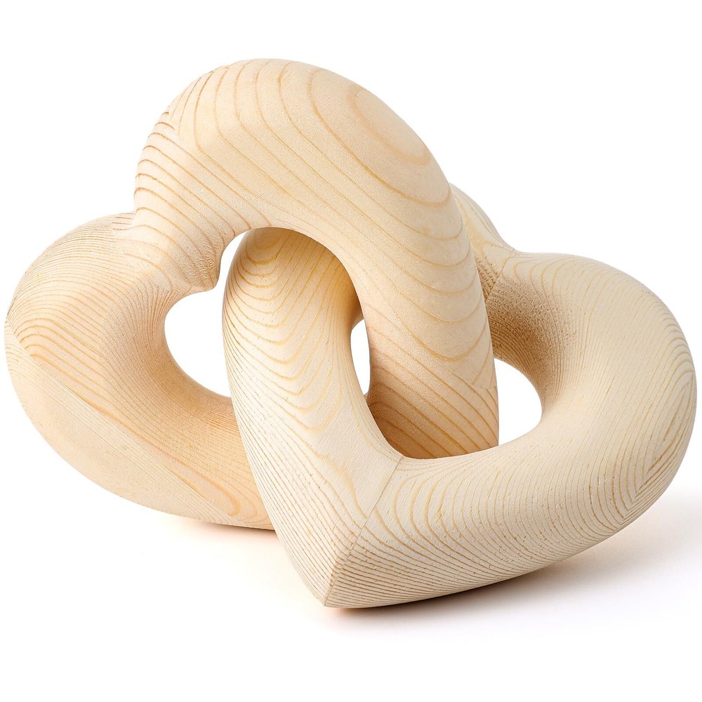 Valentine's Day Wooden Heart Decor Boho Linked Hearts Decor Couple Gifts Inte...