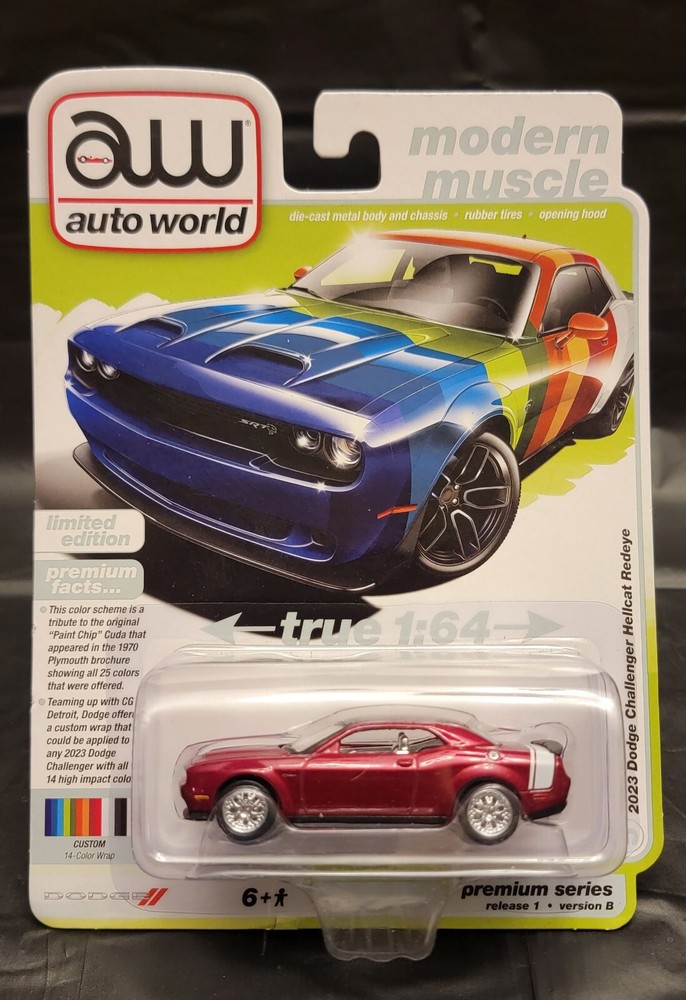 Auto World Ultra Red Chase Modern Muscle 2023 Dodge Challenger Hellcat Redeye