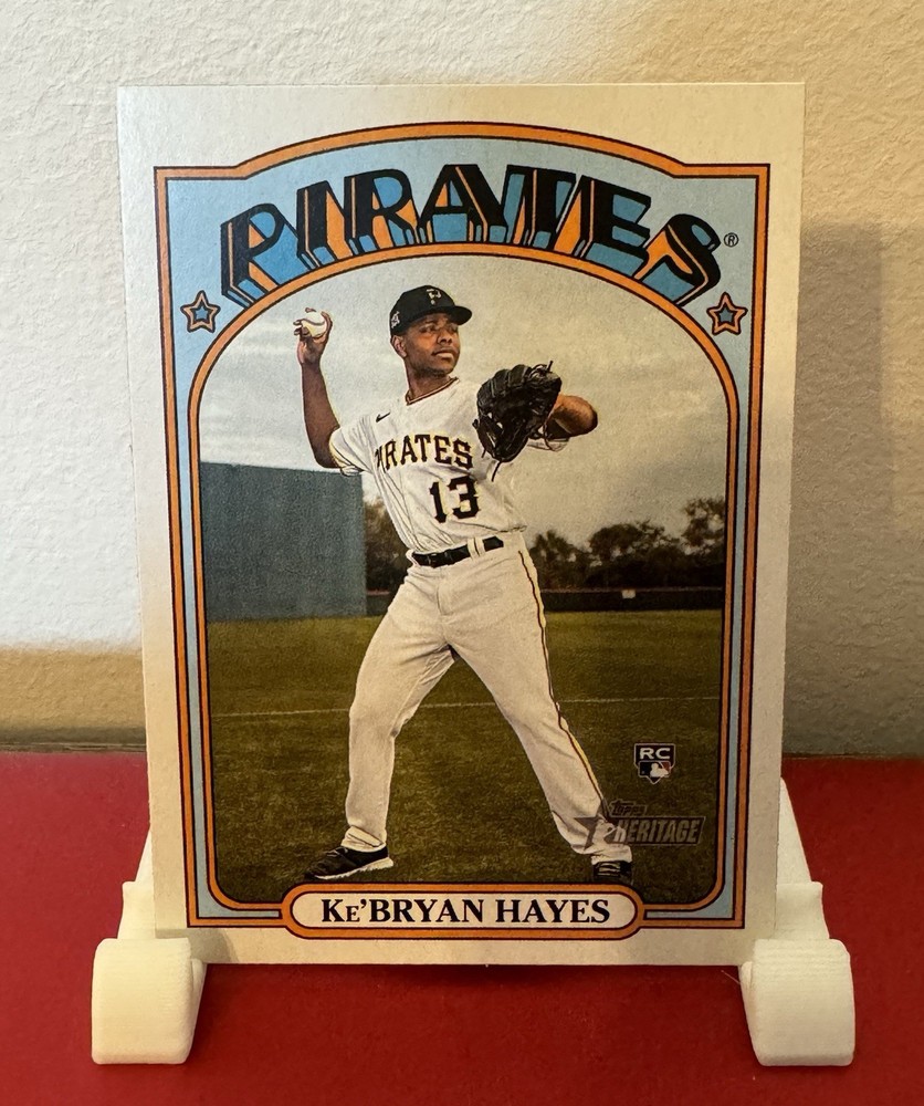 2021 Topps Heritage KeBryan Hayes #97 Action Variation SP Rookie Card Pirates