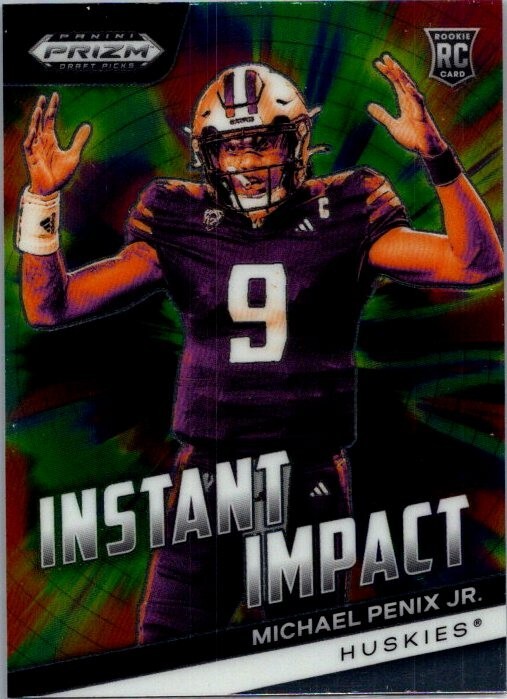2024 Panini Prizm Draft Picks Instant Impact #II-MPJ Michael Penix Jr. Rookie Card (RC) - Collectible Football Memorabilia
