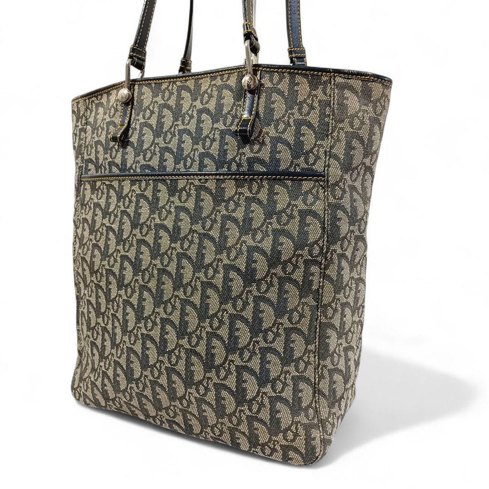 Christian Dior Canvas Tote Bag Trotter Navy Used