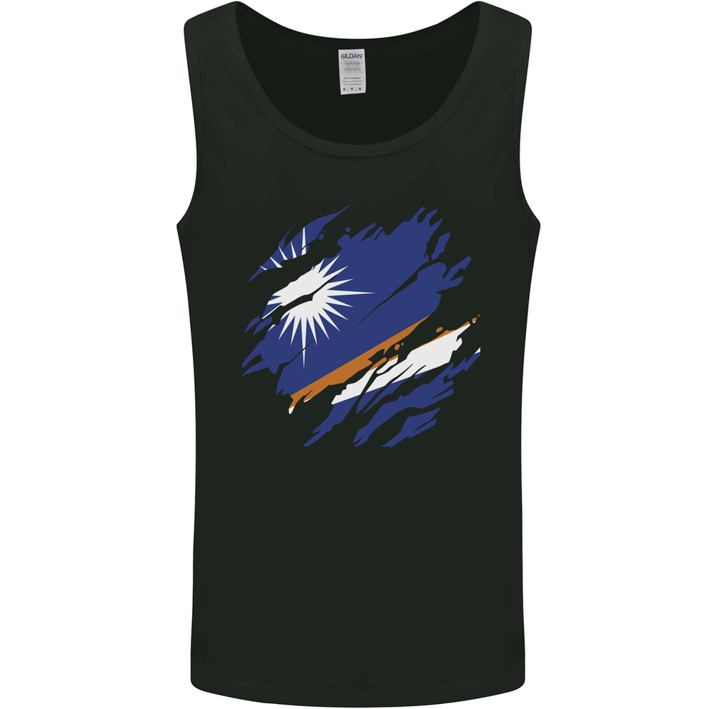 Torn Marshall Islands Flag Day Football Mens Vest Tank Top