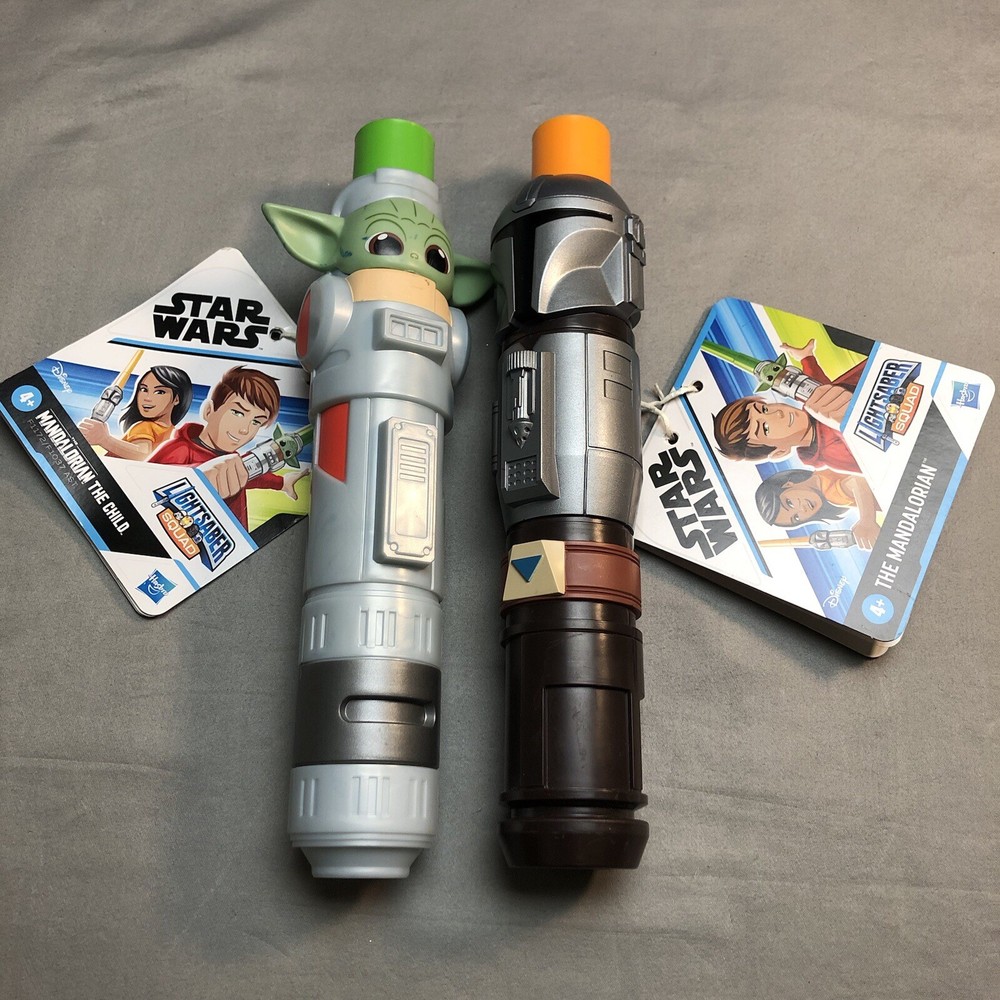 Star Wars Lightsabers 2 Mandalorian Orange 2020 Hasbro & Yoda Greens Toys Hasbro